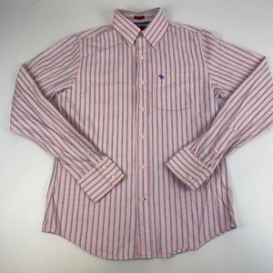 Vintage Y2K Abercrombie & Fitch Mens Size M Shirt Pink Button Down Muscle Preppy